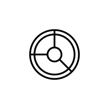 Abstract minimalistic segmented circle design with inner circle and interse.. Stock Illustration