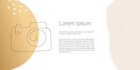 Abstract minimalistic Vector Camera, concept of video and photo shooting bann Stock Illustration