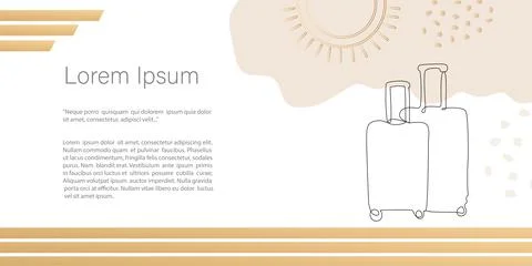 Abstract minimalistic Vector Camera, Travel, luggage concept,  two suitcases  Stock Illustration