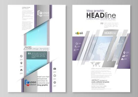 The abstract minimalistic vector illustration of the editable layout of two Stock Illustration