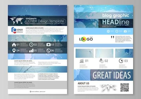 The abstract minimalistic vector illustration of the editable layout of two Stock Illustration