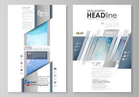 The abstract minimalistic vector illustration of the editable layout of two Stock Illustration