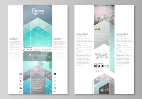 The abstract minimalistic vector illustration of the editable layout of two Stock Illustration