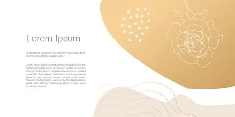 Abstract minimalistic Vector Template. line art drawing with abstract shape i Stock Illustration