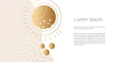 Abstract minimalistic Vector Template. line art drawing with abstract shape i Stock Illustration