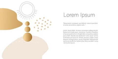 Abstract minimalistic Vector Template. line art drawing with abstract shape i Stock Illustration