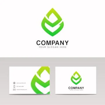 Abstract minimaltic eco leaf logo icon nature sign vector design Stock Illustration