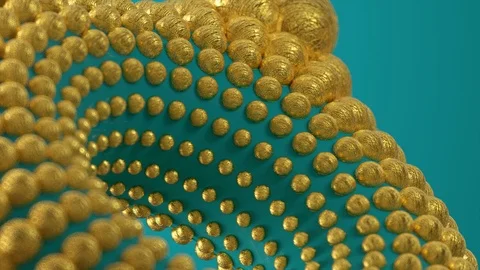 Abstract mint background containing unstable golden bubbles grainy surface Stock Footage 125602397