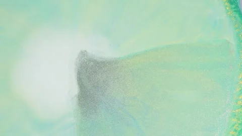 Abstract mint green fluid motion with soft liquid swirls and bubbles 스톡 동영상 331687058