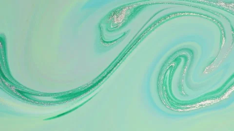 Abstract mint green fluid motion with soft liquid swirls and bubbles 스톡 동영상 331688060
