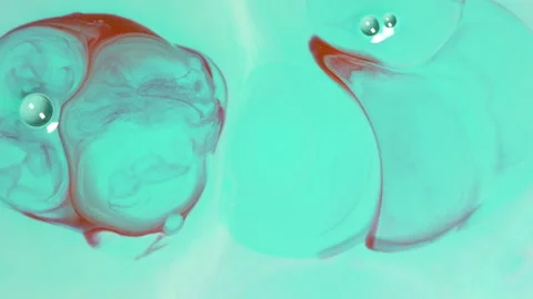 Abstract mint green fluid motion with soft liquid swirls and bubbles Stock Footage 331688827