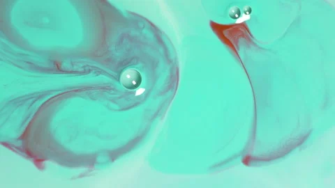 Abstract mint green fluid motion with soft liquid swirls and bubbles Stockbeeldmateriaal 331689405