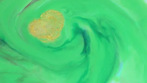 Abstract mint green fluid motion with soft liquid swirls and bubbles Stock-Footage 331689981