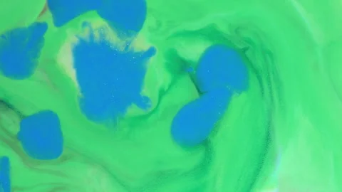 Abstract mint green fluid motion with soft liquid swirls and bubbles Stock Footage 331690310