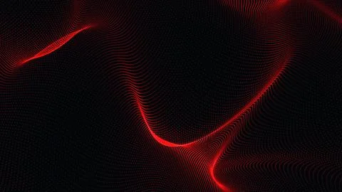 Abstract mir red wave isolated on the black background. 3D rendering. Stock Illustration