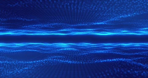Abstract mirror digital waves particles, technological cyber background Stock Footage 244911955