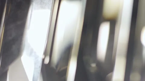 Abstract mirror prismatic reflections with a blurred background Stock Footage 153089793