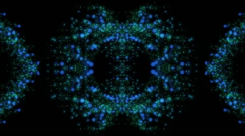 Abstract mirrored background of blue and turquoise particles (FULL HD) Video stock 55783852