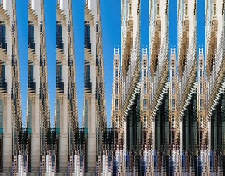 Abstract Mirrored Reflection of Modern Building Facade Fotos de archivo