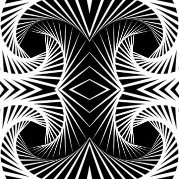 Abstract mirrored vortex background, pattern. Spirally monochrome graphic. Illustrazione stock