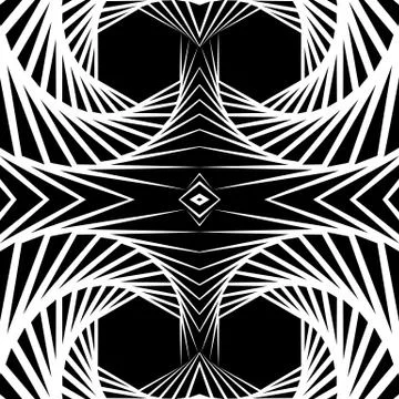 Abstract mirrored vortex background, pattern. Spirally monochrome graphic. Stock Illustration