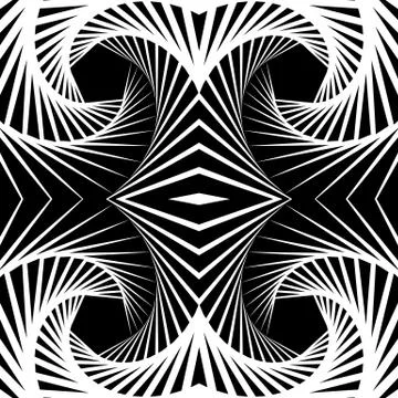Abstract mirrored vortex background, pattern. Spirally monochrome graphic. Stock Illustration