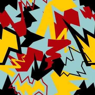 Abstract mix seamless pattern. Dynamic background. Aggressive texture. Orname Illustrazione stock