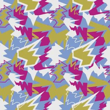 Abstract mix seamless pattern. Dynamic background. Aggressive texture. Orname Stock Illustration