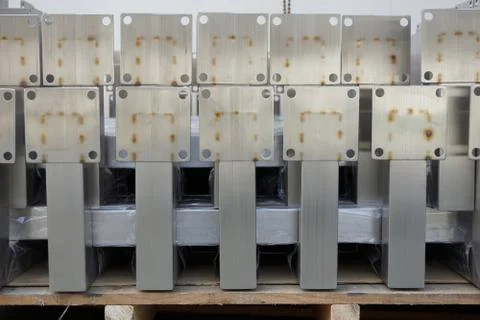 Abstract mix of stainless objects for background used Stock Photos