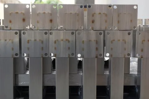 Abstract mix of stainless objects for background used Stock Photos