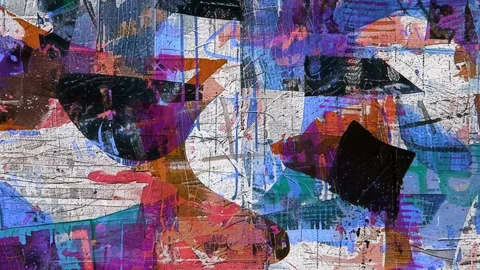 Abstract Mixed Media Grunge Collage Background Seamless Loop Видео 328359005