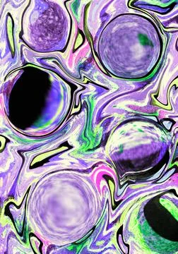 Abstract mixed paint color background with bubbles Illustrazione stock