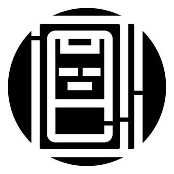 Abstract mobile app icon on round background Stock Illustration