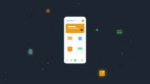 Abstract mobile app interface animation Stock Footage 342599221