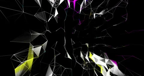 An abstract mobile network of interlaced dots, lines and triangular faces 33 Stock Footage 311857874