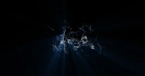 An abstract mobile network of interlaced dots, lines 2 Stock Footage 311858427