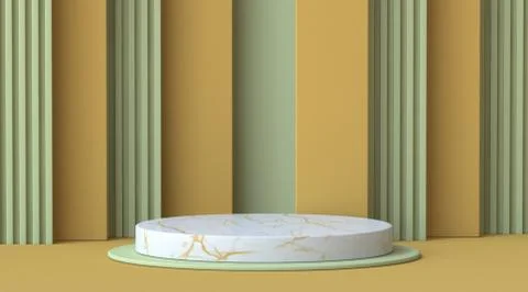 Abstract mock up marble podium 3D Stock Illustration