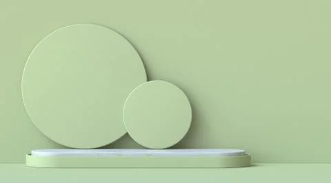 Abstract mock up podium with two circles 3D Illustrazione stock