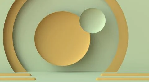 Abstract mock up two circles background 3D イラスト素材