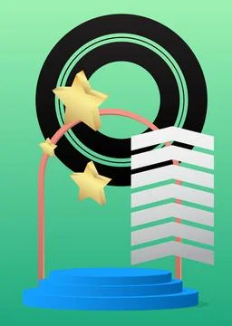 Abstract Mockup product display. Realistic vector cylinder pedestal podium... Stock Illustration