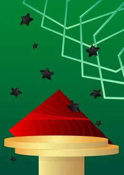 Abstract Mockup product display. Realistic vector 3D room, cylinder pedesta.. Stock Illustration