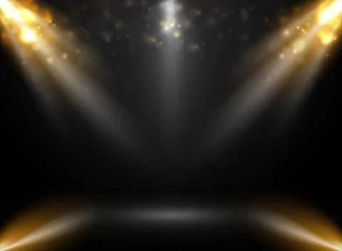 Abstract of mockup stage show in gradient black background with spotlights bo Stock-Illustration