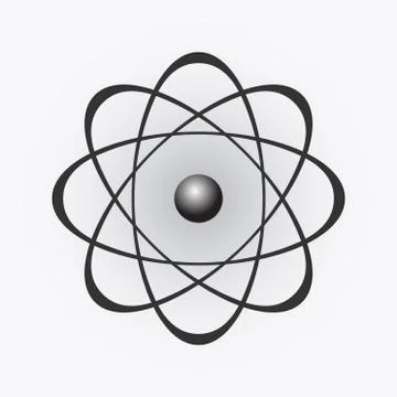 Abstract model of the atom on light gradient background Stock Illustration