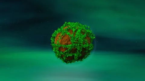 Abstract model of the little planet. Eco friendly and environment concept. Video stock 131256732