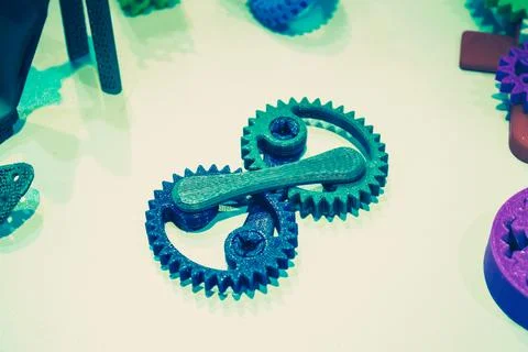 Abstract models printed by 3d printer close-up. Foto stock