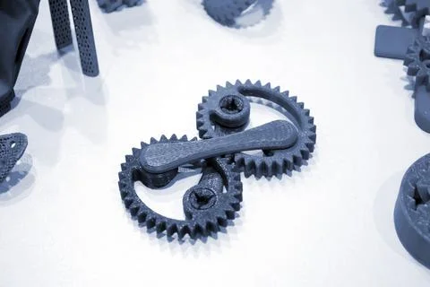 Abstract models printed by 3d printer close-up. Foto stock
