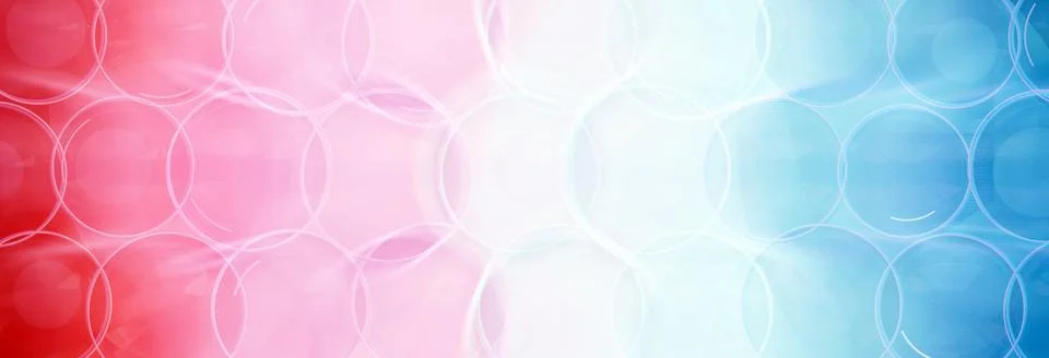 Abstract modern 3D background with overlapping glass circles and pink to bl.. Illustrazione stock