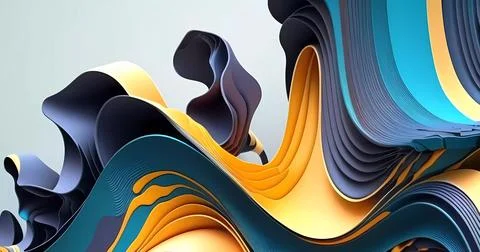 Abstract modern 3d layers background Stock Illustration