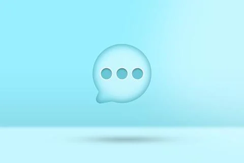 Abstract Modern 3D Rendered Message Icon on a blue stage Illustrazione stock