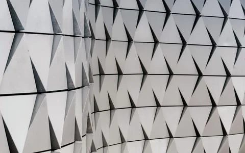 Abstract modern 3D wall design with a black and white diamond pattern Stock Illustration